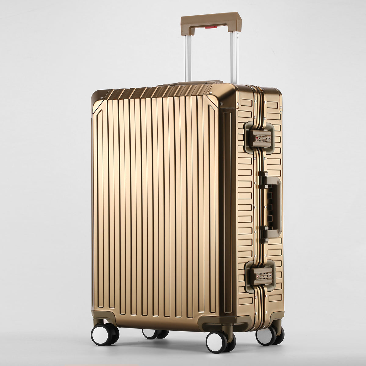 MONO CHECKED SUITCASE GOLD | ALUMINUM