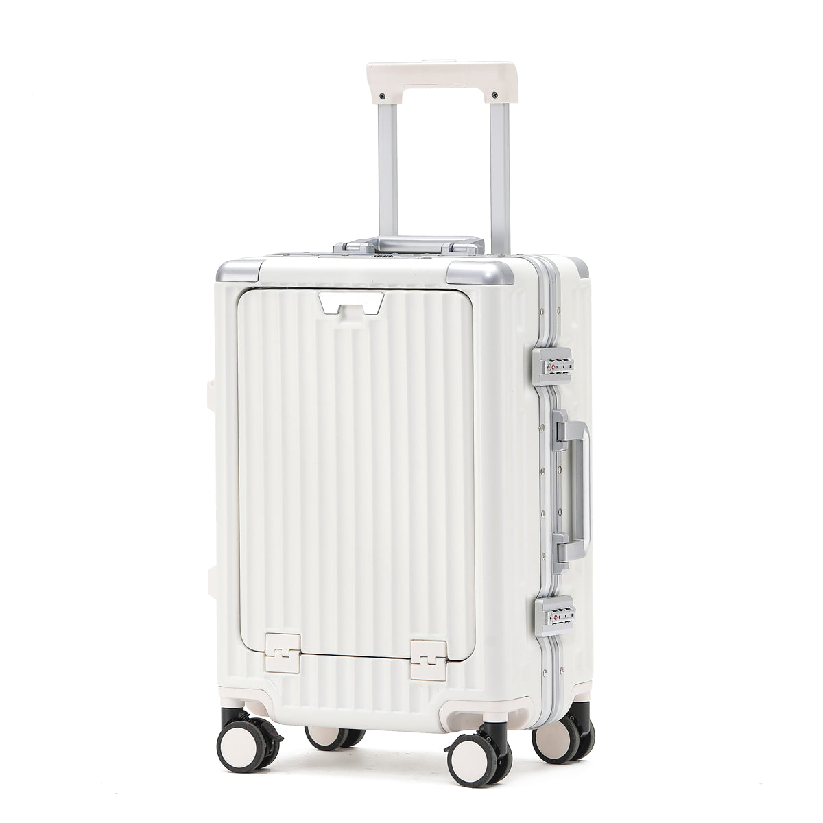 PRIME CHECKED SUITCASE WHITE | PORTABLE USB-C CHARGER