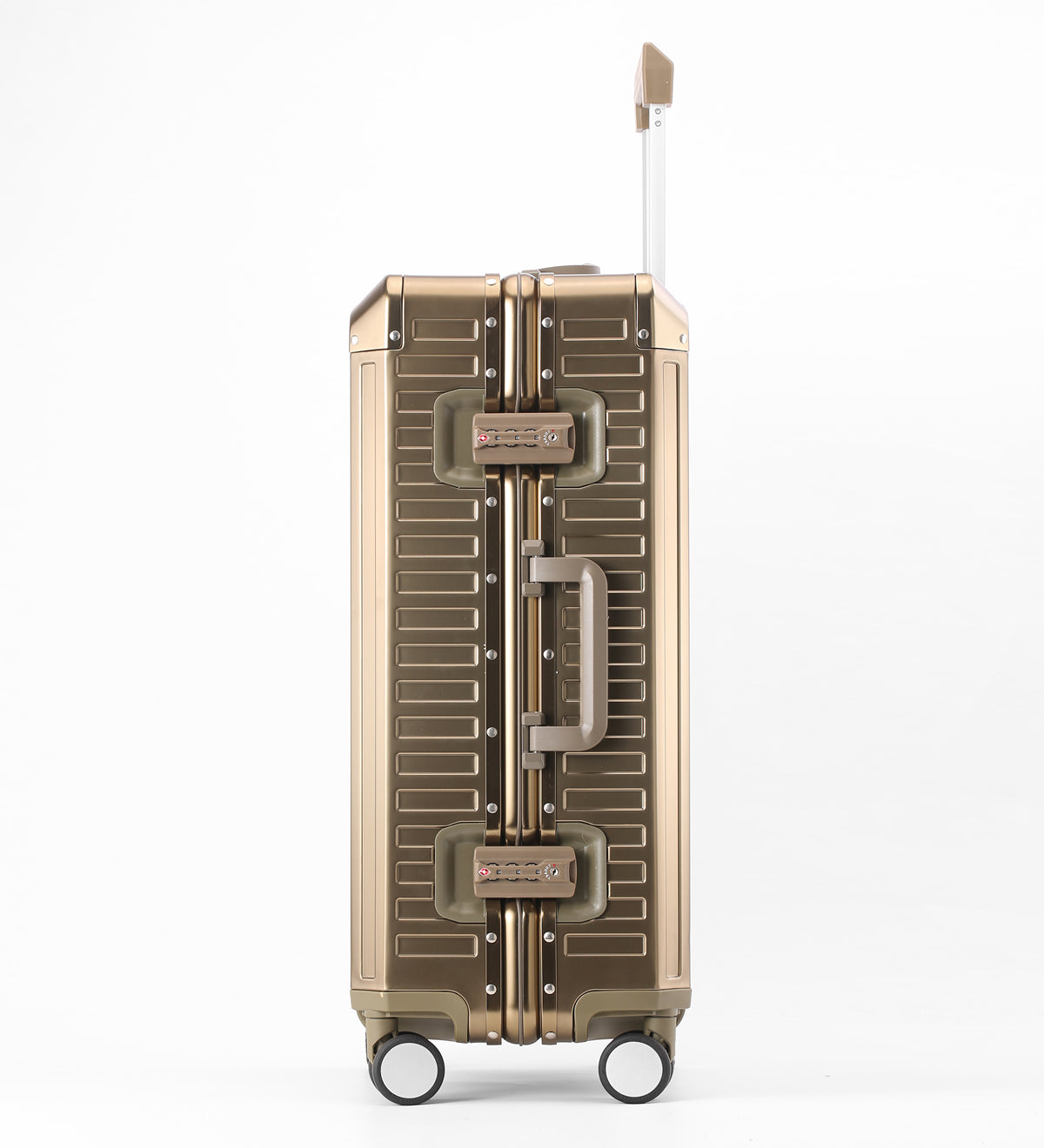 MONO CHECKED SUITCASE GOLD | ALUMINUM