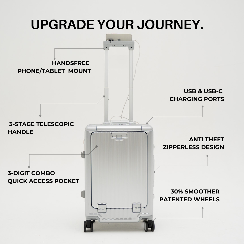 PRIME USB CHARGER SUITCASE | SILVER